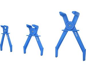 BRILLIANT TOOLS Kit di pinze per clamare Tubi | Gomito a 90° | 3 pz, Blu/Nero -