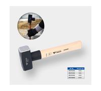 BRILLIANT TOOLS BT075125 Mazzetta con manico hickory, 1250 g [Powered by KS TOOLS]
