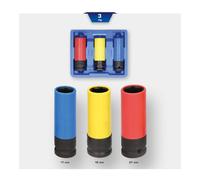 Brilliant Tools Serie di bussole 1/2" per avvitatore a impulsi per cerchi in lega, da 17 / 19 / 21, 3pz. Quantità:1