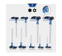 Brilliant Tools Serie di chiavi maschio piegate TX con foro frontale con impugnatura a T, 9pz. Quantità:1