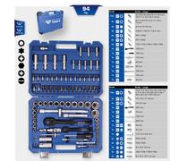 Brilliant Tools Set Di Chiavi A Bussola, 94 Pezzi, 1/4", 1/2"