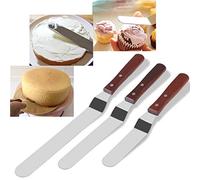 BrilliantDay Set Spatola Cucina,3 Pezzi per Pasticceria in Acciaio Inox Spalma Crema con Manico Antiscivolo,Set Cuoco per Dolci Decorazione Torte