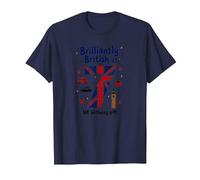 Brilliantly British at 7 UK Regalo di Compleanno Maglietta, Uomo, Navy, 6XL