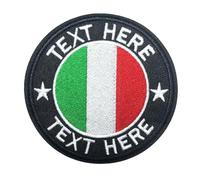 Brillina Patch con nome militare personalizzato, toppa con bandiera italiana da 7,6cm con il tuo testo ricamato personalizzato accessorio militare e tattico per abbigliamento, cappelli, giacche, zaini