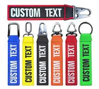 Brillina Portachiavi personalizzato, 1 pz Nome personalizzato Numero di tag chiave, Portachiavi ricamato su entrambi I lati per cinture, zaini, chiavi, moto, Nero, 18x3cm