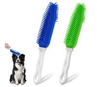 BRILLIRARE Confezione da 2 spazzole per la toelettatura del cane, in morbido silicone di alta qualità, con manico, pettine lenitivo per shampoo e massaggio a pelo lungo, a pelo corto, per cani e