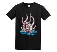 Brilloop A Sea Monsters Tentacles Men's T-Shirt Unisex Black Cotton Print Tee Shirts S