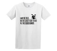 Brilloop I May Be Old But At Least I Got To See all The Good Bands Men's T-Shirt Unisex White Cotton Print Tee Shirts XL
