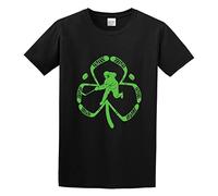 Brilloop Ice Hockey Sticks St. Patrick's Day Shamrock Men's T-Shirt Unisex Black Cotton Print Tee Shirts M