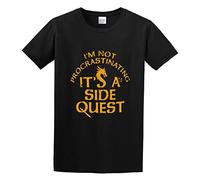 Brilloop I'm Not Procrastinating, It's A Side Quest Men's T-Shirt Unisex Black Cotton Print Tee Shirts S