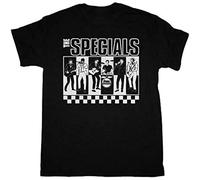 Brilloop The Specials Band Graphic Bad Manners The Selecter Madness Ska Men's T-Shirt Unisex Black Cotton Print Tee Shirts XXL