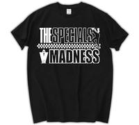 Brilloop The Specials Band Graphic Bad Manners The Selecter Madness Ska Men's T-Shirt Unisex Black Cotton Print Tee Shirts XXL