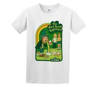 Brilloop The Very Drunk Leprechaun Men's T-Shirt Unisex White Cotton Print Tee Shirts XL