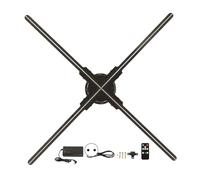 Brilluxa Ventaglio Olografico 3D, Display Pubblicitario 3D, 720 LED, 4 Foglie, Hardware per Display Pubblicitario