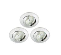BRILONER - 4 FARETTI LED DA INCASSO ORIENTABILI 3X5W 400LM IP23 - IN PLASTICA...