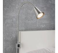 Briloner Applique a LED Tuso, montaggio a letto, nichel Briloner