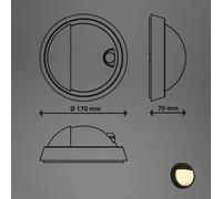 Applique Esterno Moderno Puni Metallo Nero Opaco Led Integrato 4W 3000K Ip44