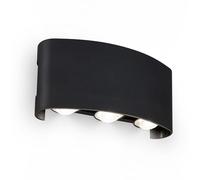 BRILONER - Applique da esterno con luce bianco neutro, IP44 protezione dagli spruzzi, illuminazione up down, lampada da parete esterna, applique parete giardino, 15,5 x 4,5 x 7,5 cm, Nero