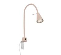 Briloner - Applique da parete interno con interruttore sul corpo, orientabile, luce bianca calda, applique camera da letto, applique da interno, lampada da parete, 6 x 40,5 cm, beige