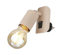 BRILONER - Applique da parete interno, orientabile, presa E27, applique camera da letto, applique da parete, lampada da parete, 9,5 x 6,7 x 7,8 cm, beige