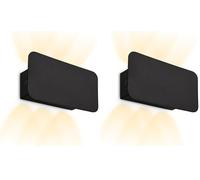 Briloner - Applique senza collegamento alla rete elettrica con batteria ricaricabile, touch, dimmerabile, applique, 17x9x4,3 cm, nero (Confezione da 2)