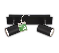 Spot Moderno Isil A Metallo Nero 2 Luci Gu10 3000K