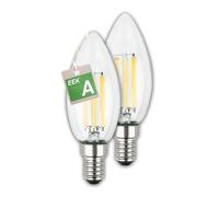 BRILONER - Classe A Set di 2 lampade LED a filamento E14, luce bianca calda, 4W, 840lm, lampadina LED, illuminante, lampadina, 35x98 mm
