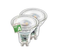 BRILONER - EEK A Set di 2 lampade LED GU10 in vetro, luce bianca calda, 2,5W, 450lm, LED, lampadina LED, illuminante LED, lampadina, 50x56 mm