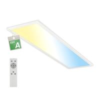 BRILONER - EEK A Pannello LED efficiente con 12,6W a 2860lm, telecomando, dimmerabile, CCT da bianco caldo a bianco freddo, pannello LED soffitto, pannelli soffitto, 100x25x6 cm, bianco