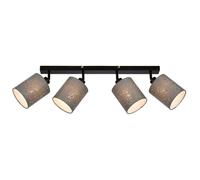 Briloner - Faretto da Soffitto, Design a Stella, Plafoniera, Lampada, Girevole e Orientabile, 4 x E27, Max 25 Watt Ciascuno, Grigio-Nero, 650 x 130 x 155 mm (Max 259 mm) (LxWxH)