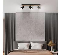 BRILONER - Plafoniera, attacco GU10, max. 9W, faretti soffitto, lampada soffitto, plafoneria soffitto, plafoniere da soffitto, plafoniera camera da letto, faretto, 70 cm, legno nero