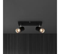 Briloner Faretto da soffitto Plek GU10 nero/argento a 2 luci Briloner
