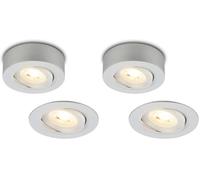 Briloner - Faretto da superficie e da incasso 2 in 1 LED, orientabile, dimmerabile, luce bianca calda, spot LED 230V, spot da soffitto, dimensione foro 68mm, 90x30mm (DxH), cromo opaco