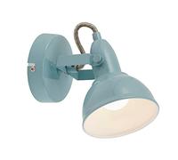 Briloner Leuchten Applique, faretto a parete con spot girevole e orientabile in un design retrò/vintage, versione: E14 max. 40 Watt, metallo, dimensioni: 15.6x10 cm, colore: bianco menta