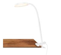BRILONER - Lampada a pinza con interruttore a cavo, luce bianca calda, orientabile, da lettura, morsetto, scrivania, comodino, 26 x 10,5 x 37 cm, bianco