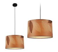 Briloner Lampada a sospensione con decoro a foglie, attacco E27, max. 10 W, Boho, estetica, lampada a sospensione, 35 x 128 cm (LxA), colore caffè