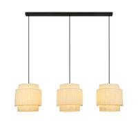 Briloner Lampada a sospensione con paralume in rafia, 3x attacco E27, max. 10 W, boho, estetica, lampada a sospensione, 116 x 25 x 128,5 cm (LxLxH), natura
