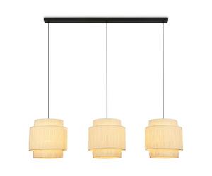 Briloner Lampada a sospensione con paralume in rafia, 3x attacco E27, max. 10 W, boho, estetica, lampada a sospensione, 116 x 25 x 128,5 cm (LxLxH), natura