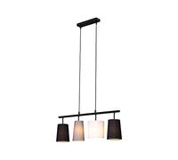 Briloner - Lampada a sospensione in tessuto, lampada a sospensione a 4 luci, E27 max. 40 Watt, lampada da pranzo in tessuto.