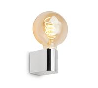 BRILONER - Lampada a specchio da bagno IP44 protezione dagli spruzzi d'acqua, E27 max. 10W, lampada da bagno, lampada a specchio da bagno, lampada da parete da bagno, 4,5 x 8 x 9,5 cm, cromo