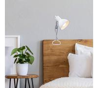 Briloner Leuchten - luce a pinza, lampada a pinza, 1x E14, max. 8 watt, con cavo con interruttore incluso, testina spot orientabile e rotante, in metallo, cromo bianco, 305x110x130mm