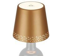 BRILONER - Lampada da bottiglia a LED dimmerabile, attacco per lampada da bottiglia a LED, lampada da comodino dimmerabile touch, lampada da scrivania, lampada da lettura, 11x9cm(PxA), oro opaco