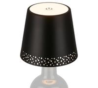 BRILONER - Lampada da bottiglia a LED dimmerabile, attacco per lampada da bottiglia a LED, lampada da comodino dimmerabile touch, lampada da scrivania, lampada da lettura, 11x9 cm (PxA), nero