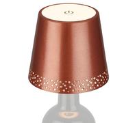 BRILONER - Lampada da bottiglia a LED dimmerabile, attacco per lampada da bottiglia a LED, lampada da comodino dimmerabile touch, lampada da scrivania, lampada da lettura, 11x9 cm (PxA), rame opaco