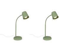 Briloner - Lampada da comodino, lampada da scrivania orientabile, lampada da tavolo GU10 per ufficio con interruttore a cavo, lampada da lettura, 9W, 130x385mm (DxA), metallo, verde lime