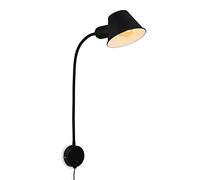 BRILONER - Lampada da letto flessibile, lampada da letto regolabile, interruttore a levetta, 1x presa E27 max. 10 watt, cavo incluso, nero, 55 cm