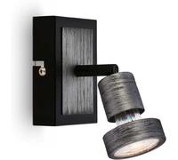 BRILONER - Lampada da parete a LED, faretto da parete orientabile a LED, lampada da parete a LED, luce bianca calda, Argento-Crafted, 100x70x85 mm