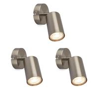 Briloner - Lampada da parete orientabile per interni, attacco GU10, max. 9 W, lampada da lettura, applique, faretto da parete, soggiorno, cucina, corridoio, 1 Luce, metallo, Ø80x155mm (DxA)