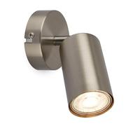 BRILONER - Lampada da parete orientabile per interni, attacco GU10, max. 9 W, lampada da lettura, applique, faretto da parete, soggiorno, cucina, corridoio, 1 Luce, metallo, Ø80x155mm (DxA)