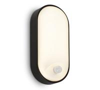 BRILONER - Lampada da parete per esterni a LED IP65 con rilevatore di movimento, portata fino a 6 m, rilevamento di 100 gradi, lampada da esterno, illuminazione da esterno, 22x10,5x6 cm, nero